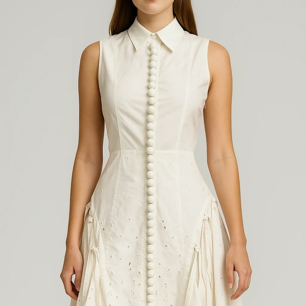 Proenzer Schouler White Eyelet Dress Size 2